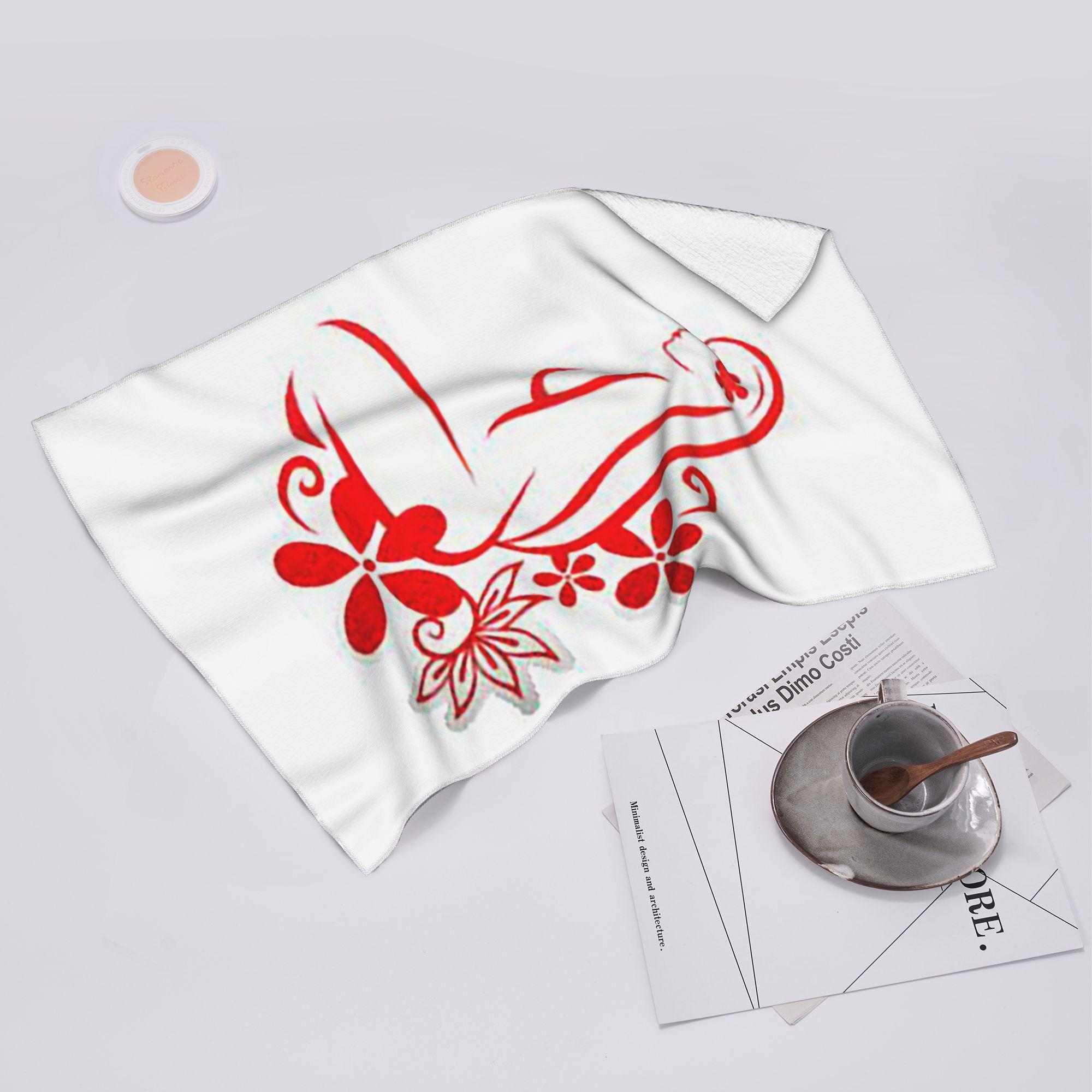 Ka Chen Muxi White Hinano Tahiti Soft Face Towel Quick Dry Pool Bath Cotton Towels Breathable