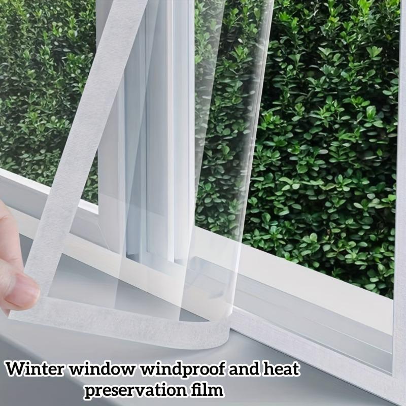 Home Easy-to-Install Windproof Thermal Film, Winter Sealing Window Draft Stopper Leak-Proof Curtain, High Transparency Thickened Plastic Sheet