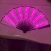 New LED Illumination Led Light Fan PVC Foldable Light Up Fan Lightweight 64cm Led Glow Fan for Line Dancing