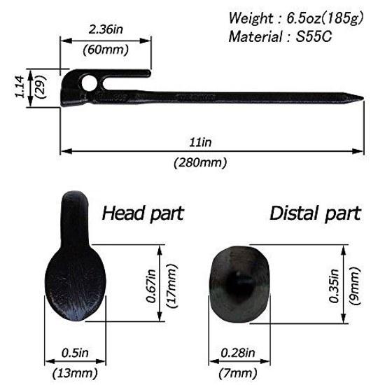 Ellisse Forged Peg Stake 28cm Cation Electrodeposition Coating 8-Piece Set MK-280K MADE JAPAN