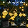New Outdoor Waterproof Camping Decorative LED Lights String: 1pc Solar Bubble Ball Lamp with 20/100 LED, Atmosphere-enhancing Wa