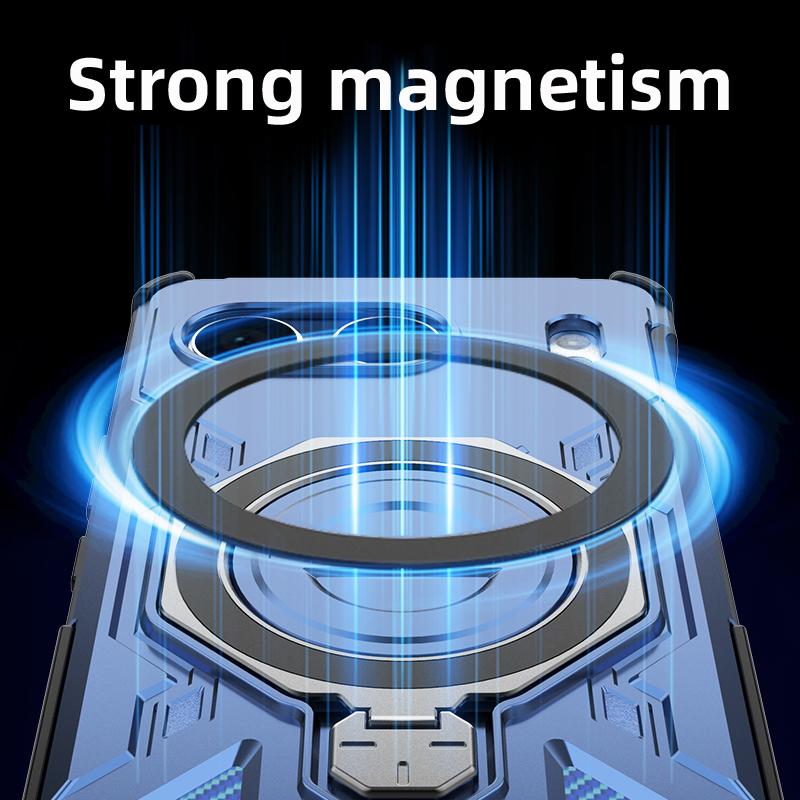 KEYSION Shockproof Magnetic Case for OnePlus Nord 4 5G Upright Live Metal Ring Stand Phone Back Cover for One Plus 1+ Nord 4 5G