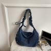 Borsa a tracolla in denim da donna, leggera, piccola, quadrata, borsa a spalla, da sotto braccio