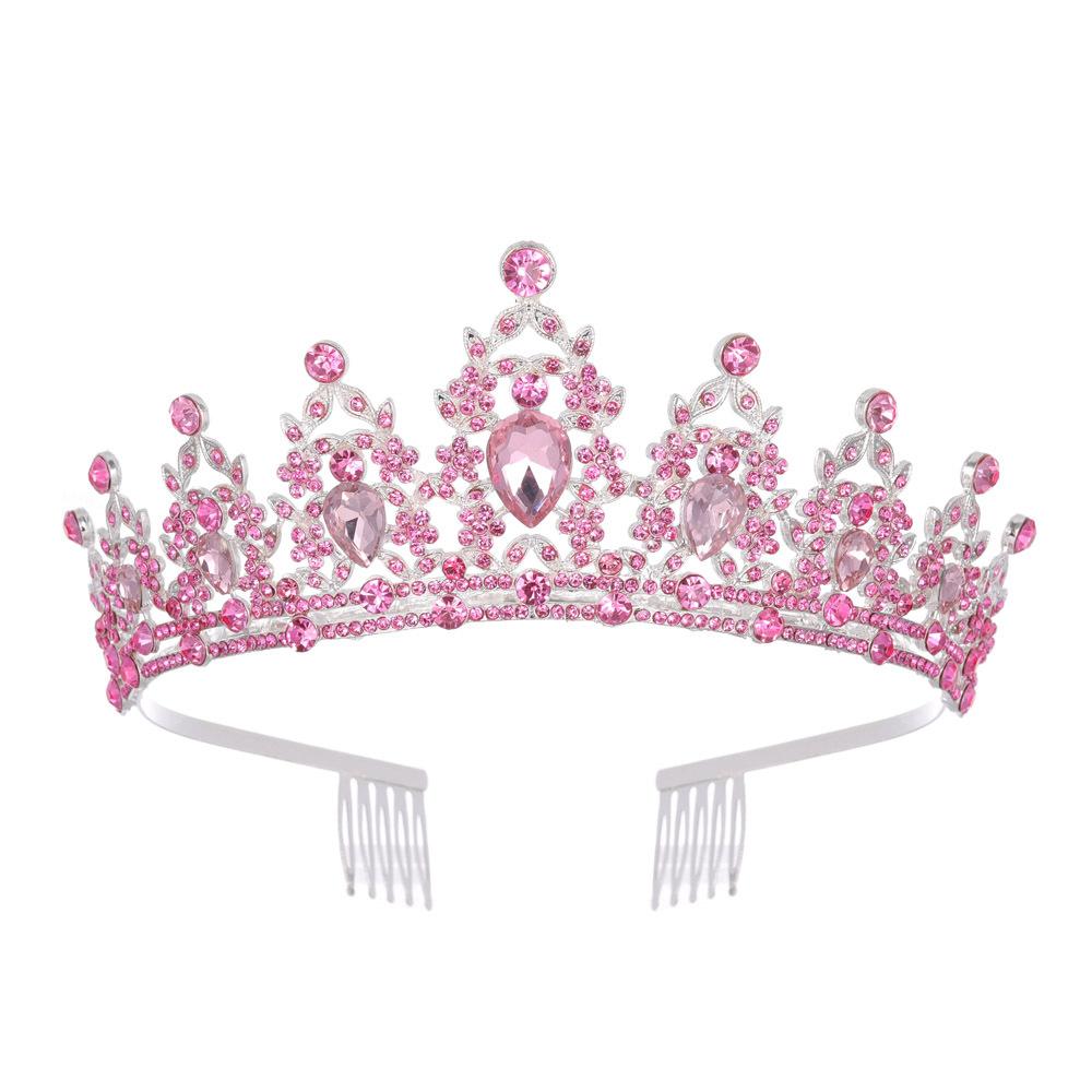 Jewel Bride Bridesmaids Comb Crown Baroque Birthday Wedding Banquet Headwear Crown Headband