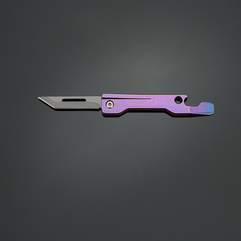 High Hardness Titanium Blade Mini Folding Knife Express Pocket Knives EDC Multipurpose Knife With Bottle Opener Screwdriver TooL