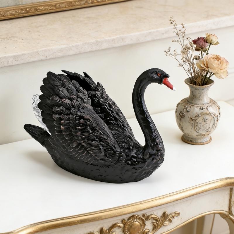Geese Figurine Realistic Geese Statue Sculpture Farm Animal Model Collections Table Centerpieces Ornament Home Decors