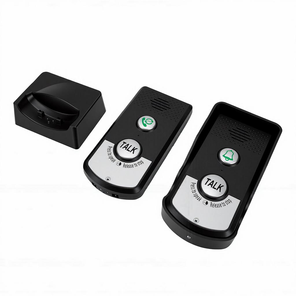 Wireless Doorbell Rechargeable Battery Operated 3280.8ft Range 2 Way Voice Intercom Doorbell for Home Hospital Black