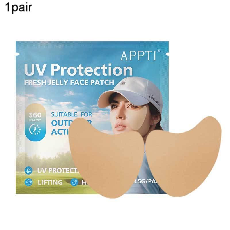

1/5 Pairs Sunscreen Face Patches Golf Sunscreen Anti-Sweat Moisturizing Sun Protection Stickers For Summer Outdoor Activities 1Pair