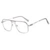 Oversized Square Glasses AntiBlueLight Reading Glasses Metal Frame Glasses Flat Light Prescription Glasses TransparentEyeglasses