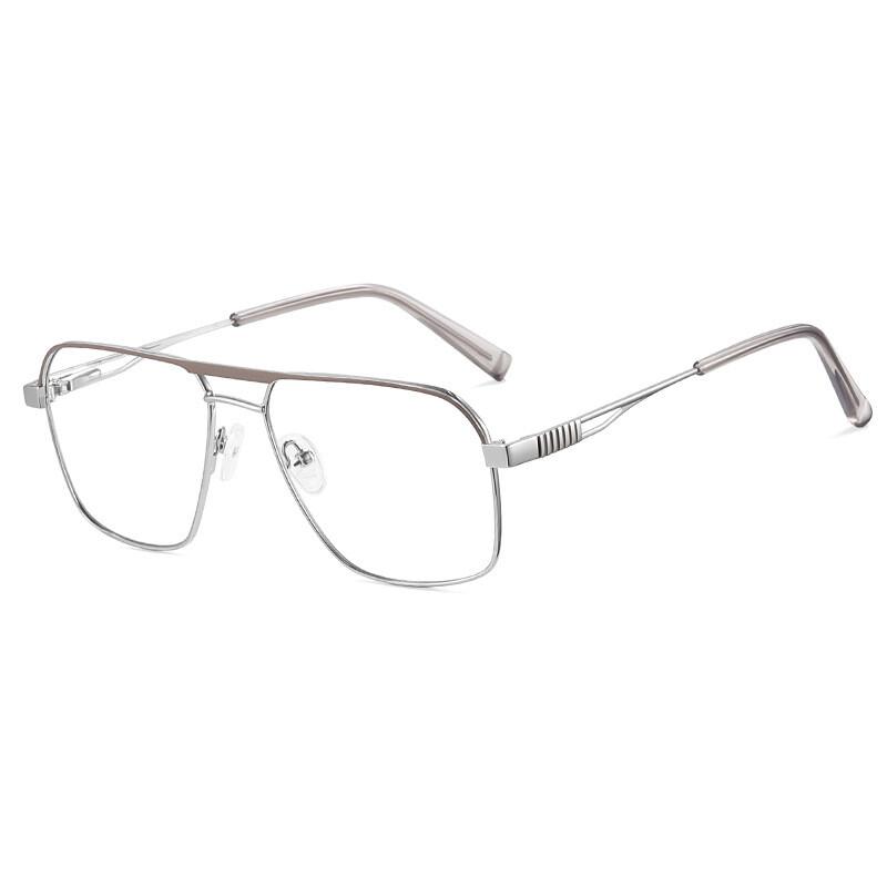 Oversized Square Glasses AntiBlueLight Reading Glasses Metal Frame Glasses Flat Light Prescription Glasses TransparentEyeglasses