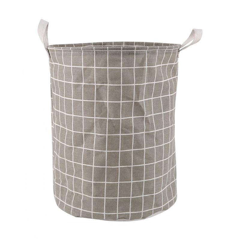 Multifunctional Cotton and Linen Lattice Dirty Clothes Basket Clothes Toys Sundries Storage Bucket Foldable Dirty Clothes Basket
