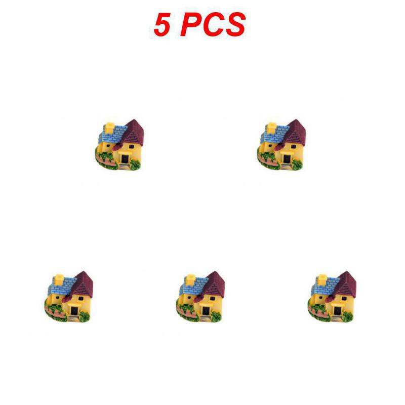 1~10PCS Mini Castle Small House Fairy Garden Miniatures Terrarium Figurines Crafts Figure Moss Ornament Micro Landscape