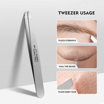 Eyebrow Tweezers for Grooming and Shaping - Slant Tip Tweezers for Eyebrow Hair Removal