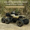 Alloy RC Climbing Car With Flashing Lights, ABS Off Road Remote Control Car, High Speed Six Wheel Drive, Stunt Off Road Car Toy , Rechargeable Battery