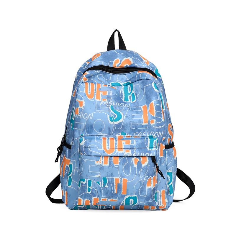 

Женский рюкзак большой емкости, мужской рюкзак с принтом граффити, школьный рюкзак для школьников синий