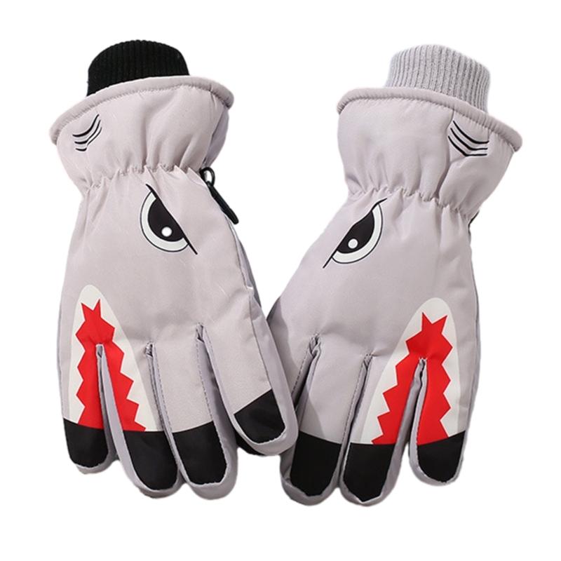 Winter Children Waterproof Windproof Gloves Cartoon Snow Sports Skiing Snowboard Cold Weather Road Cycling Necessaries