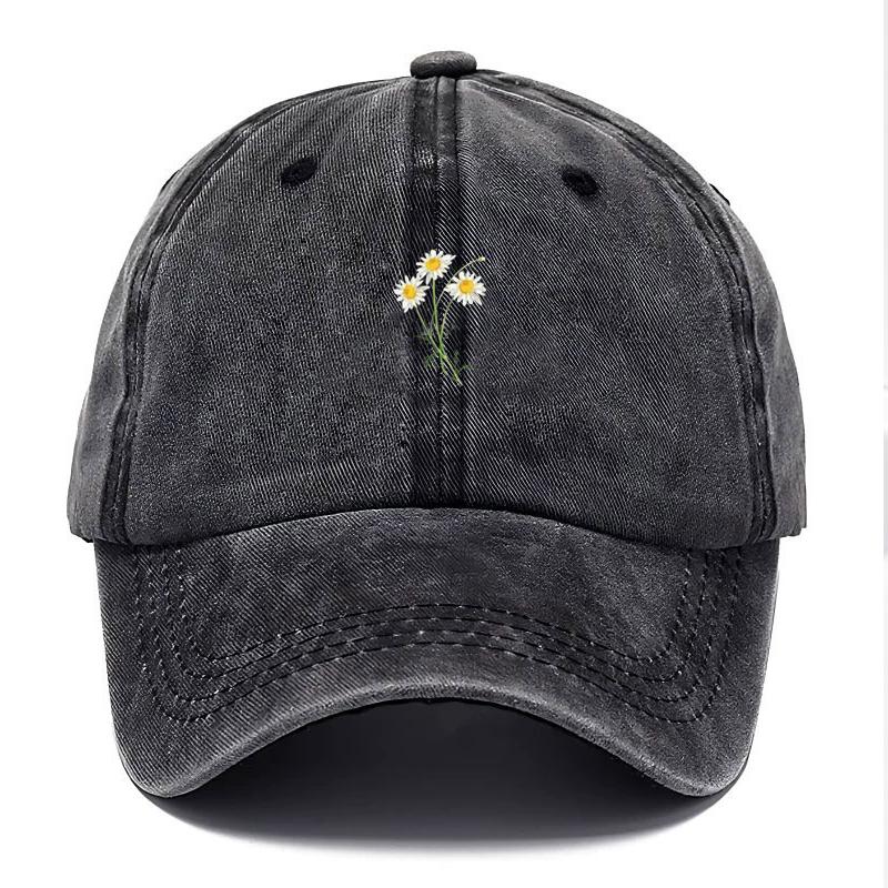 Berretto da Baseball Vintage in Cotone Lavato Regolabile Cappellino Trucker Usurato per Donna Stile Giardino Uso Esterno Cappello Personalizza Bouquet Floreale