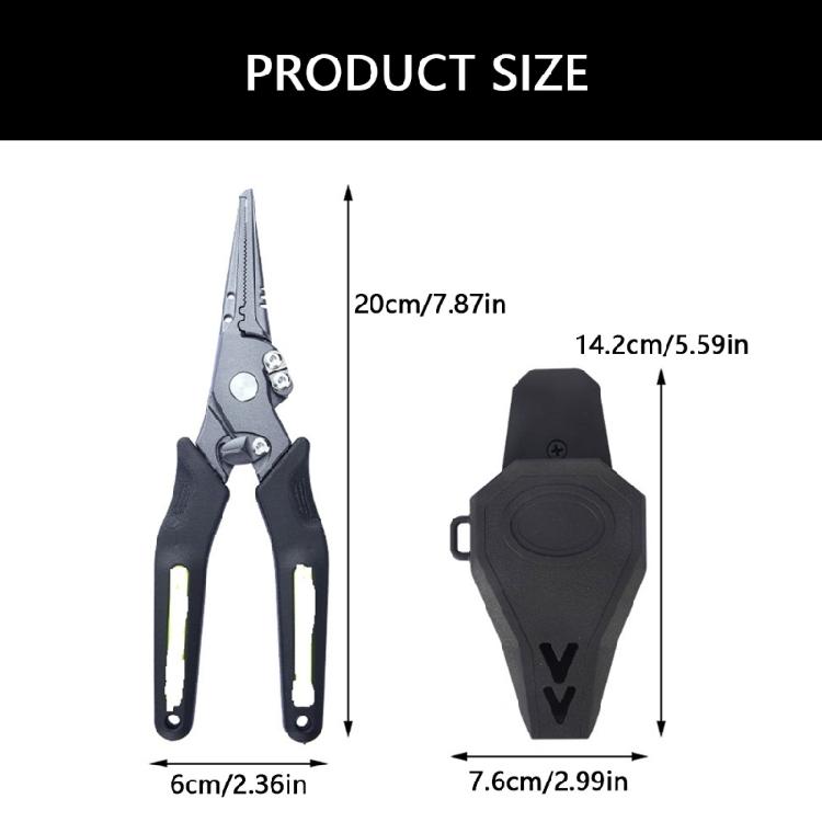 Metal Plier Fishing Plier with Safety Lock Storage Bag Fishing Tackle Fishing Multitool Hook Remover Fishing Line Cutter