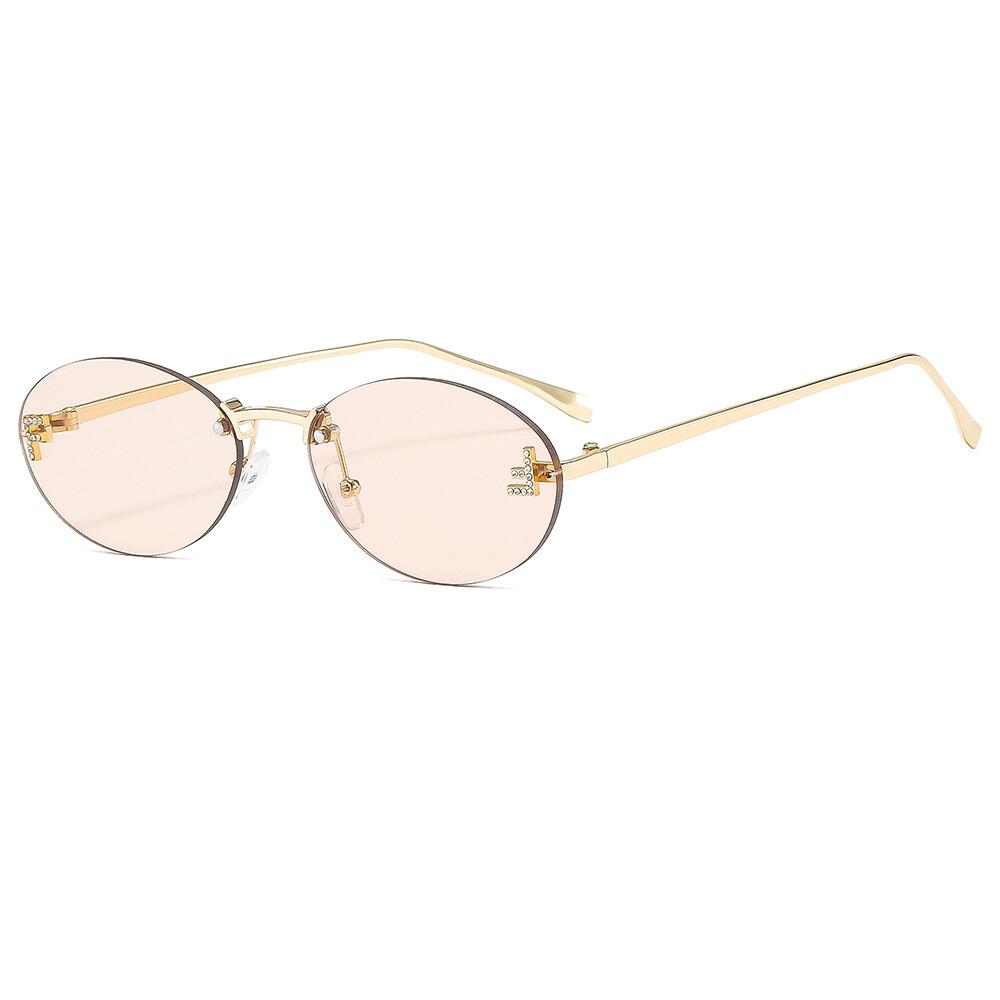 Luxusmarke Designer Randlose Sonnenbrille 2024 Neu Eingetroffen Retro Oval Metall Gafas De Sol Outdoor Sonnenschutz Urlaub UV400 #300371