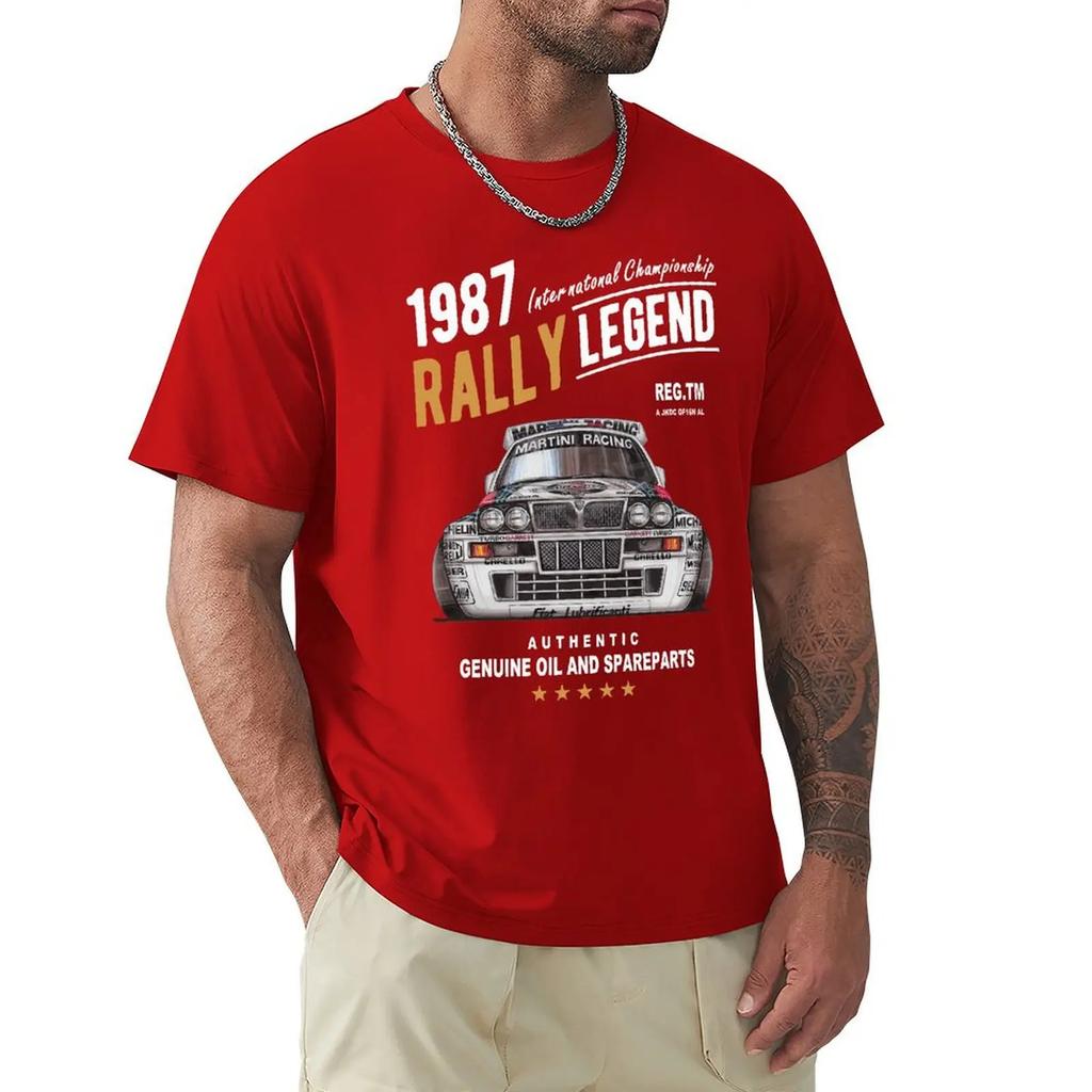 Motivo Leggenda del Rally con Auto Lancia Delta Integrale Hf del 1987 Uomo Estate 2019 Marca Cotone Hip Hop Abbigliamento Fitness Maglietta da Uomo