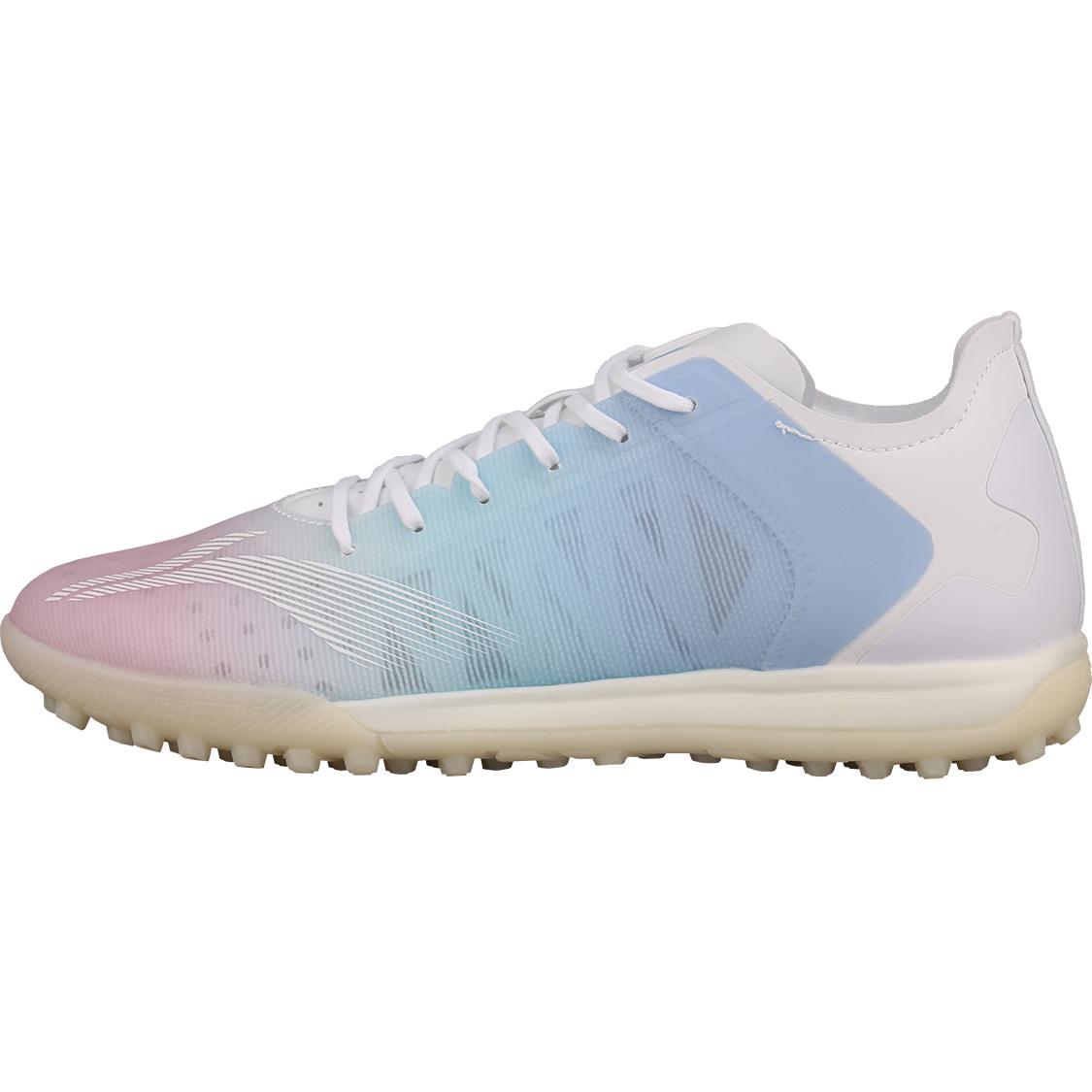 

LiNing TF Rubber Broken Studs Artificial Ground Cushioning Anti Slip And Wear Resistant Soccer Shoes White Purple Blue 43.5