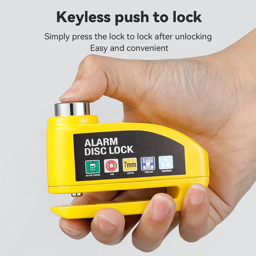 Motocyklový alarmový zámek na kolo kotoučové brzdy s klíčem Motocykl Skútr Kolo Vodotěsný Proti krádeži Hliníková slitina Zabezpečení Brakeloc