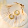Fashion Light Luxury Threaded Crescent Hollow Earrings Women'S 18K Titanium Steel Ear Buckle Earrings, Advanced Sense Does Not Fade