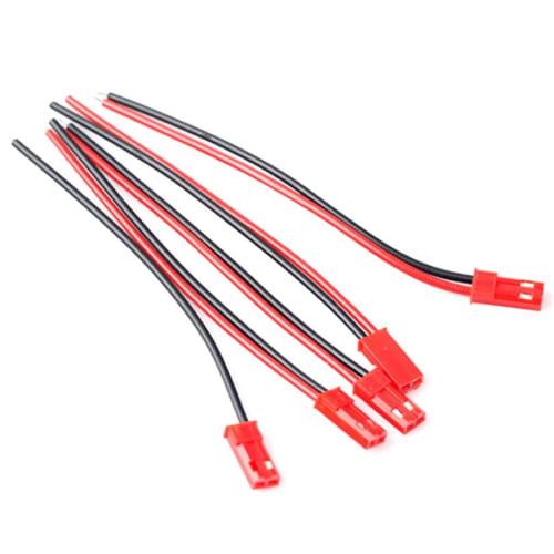 GAOHOU New 5 Pairs 2-Pin JST Plug Connector Cable Wire Male + Female 100mm