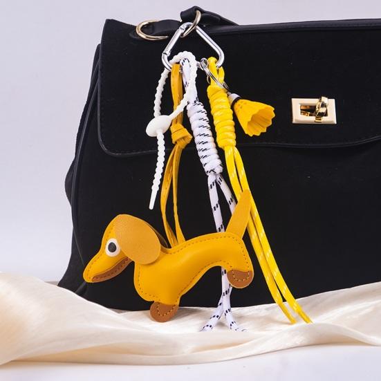 Yousheng Dachshund Dog Bag Pendant Bag Charms with Woven Umbrella Retractable Rope Keys Bags Wallets Accessories