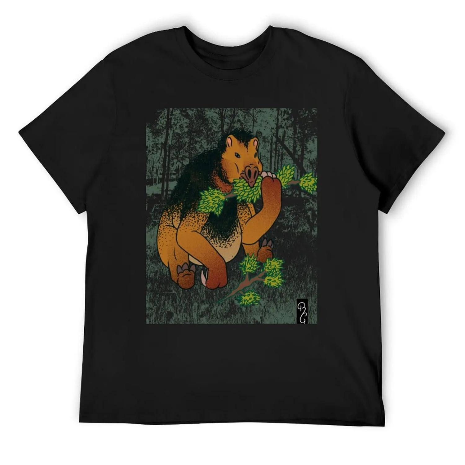 

chalicothere T-Shirt animal prinfor boys oversized funny meme t-shirts for a boy tee shirts for men XXXXXL чорний