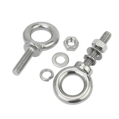 304 Stainless Steel M3 M4 M5 M6 M8 Ring Eyebolts with Nut Washer Gaksets Set Extended Bolts Marine Lifting Ring Screws and Nuts