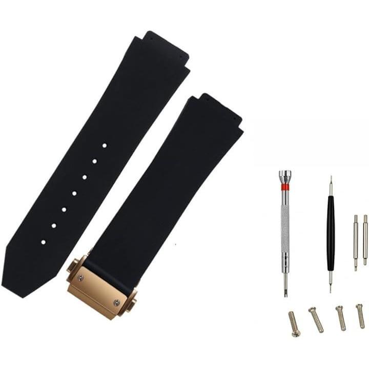 Used Ararai Tyson Compatible HUBLOT Compatible Hublot Compatible Wrist Watch Strap Silicone Rubber Band Stainless Steel Buckle Big Bang Tool Included