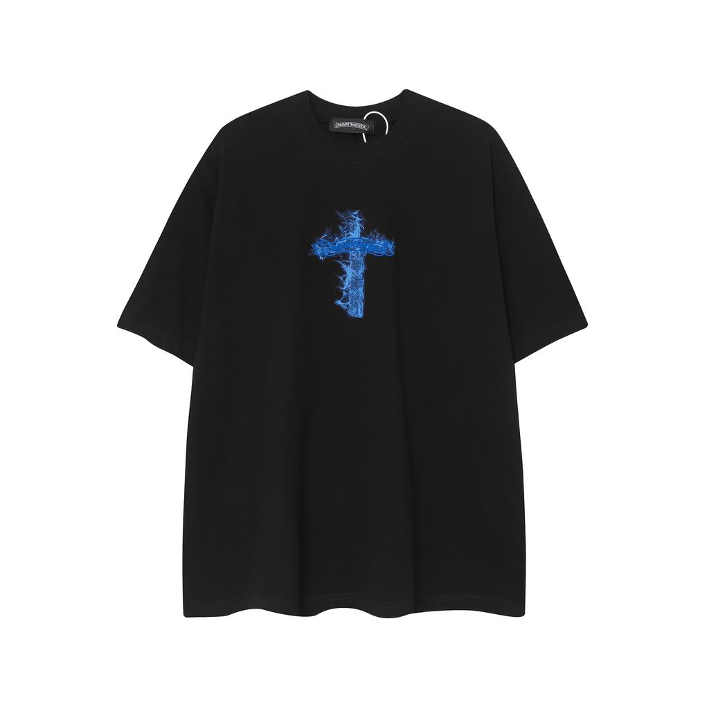 9986 CHROME HEARTS 2025 Suve Uus Kõrge Kvaliteediga Puuvillane Ümara Kaelusega Vaba Lõikega Suure Suurusega Meeste ja Naiste T-särk Paari T-särk