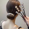 Pearl Hair Tie, Flower-patterned Hair Updo, Guest Hanbok