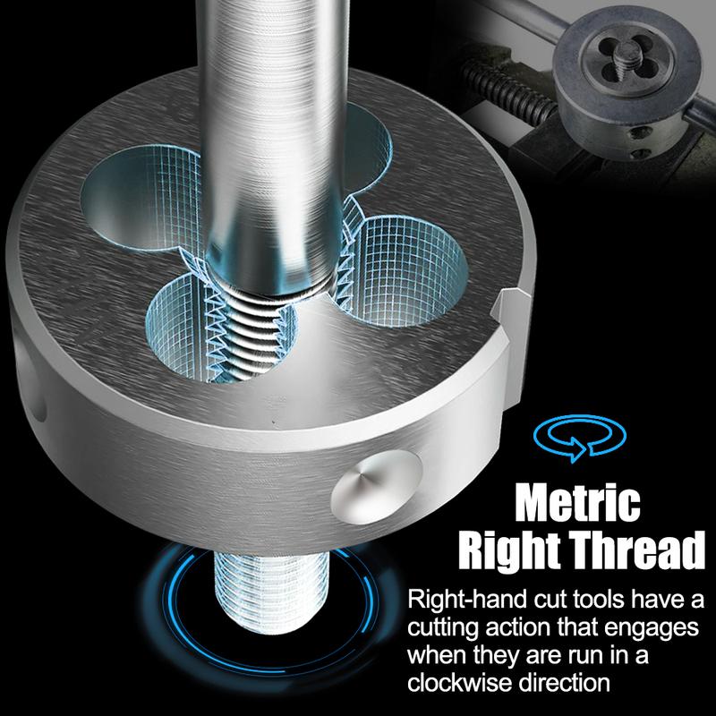 XCAN Thread Die Right Hand Metric Round Die Alloy Steel Threading Die Metal Cutting Tools M1 M2 M3 M4 M5 M6 M8 M10 M10 M12 M14 M14x2.0