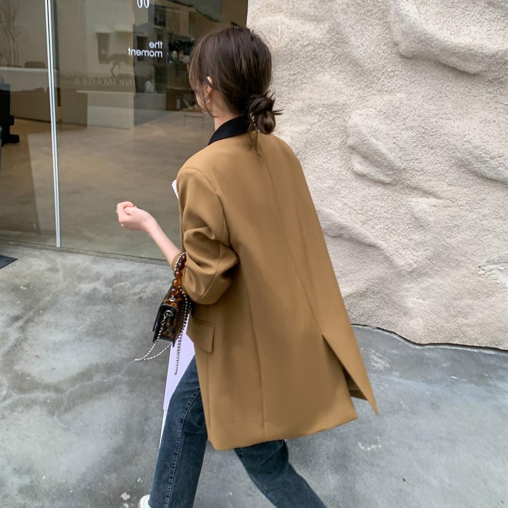 Damen Neuer Ausschnitt Profil Boyfriend Stil Großer Anzug Frühling und Herbst Lockeres Design Casual Anzugoberteil