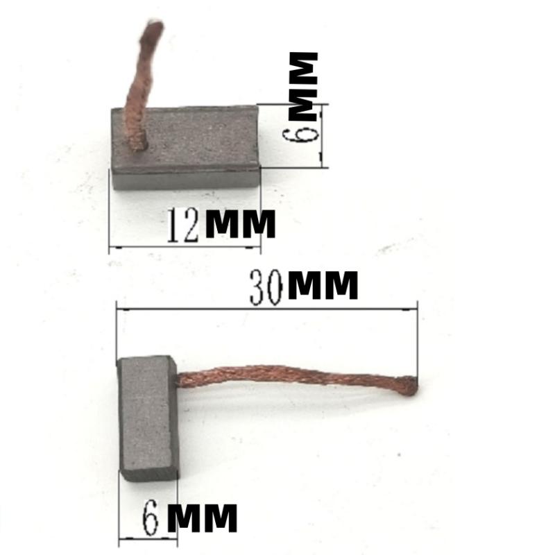 4 Pièces Accessoires Bricolage 6X6X12Mm Moteur Électrique Balai de Carbone Outil Électrique Souffleur Ventilateur Balais en Graphite