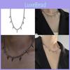 Elegante Collar Gargantilla de Aleación con Púas y Diseño de Cadena Cruzada para Uso Unisex de Moda