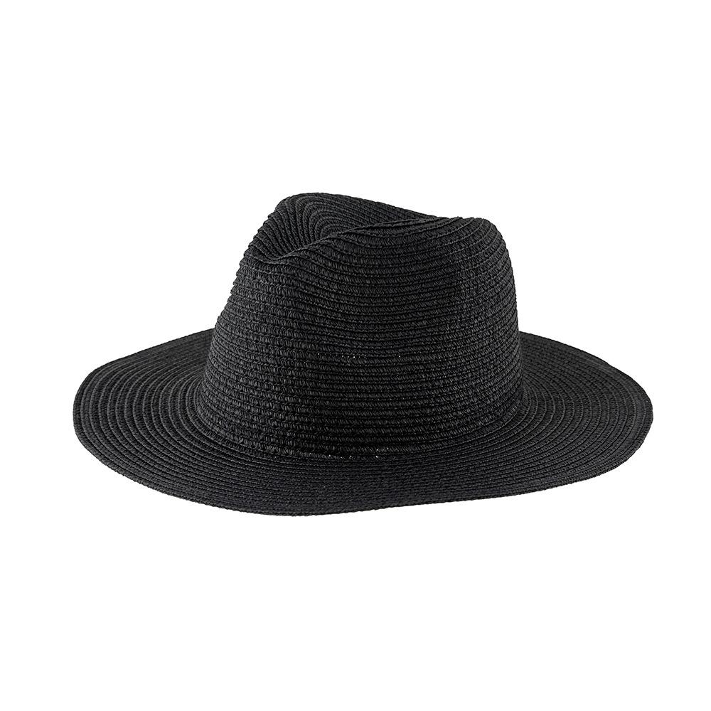 Straw Hat Solid Color Straw Top Hat Women, Seaside Beach Sunshade Sun Protection Panama Jazz Hat