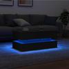 LED Coffee Table In Black Oak Look 90 X 50 X 40 Cm