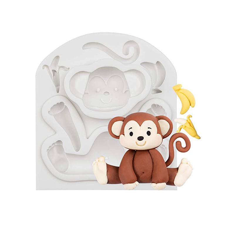 

Силиконовая форма для помадки в виде животных в стиле джунглей, слон, сахарная поделка, инструменты для украшения торта на день рождения, жираф, обезьяна, зебра, кекс-топпер