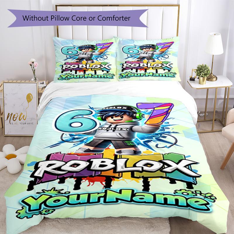 Roblox 306 Customize Your Name Bedding Set Breathable Duvet Cover with Pillowcases Home Decoration Birthday Gift