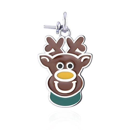 CLUCI Silver 925 Cute Deer Shape Animal Pendant Charm for Necklace Jewelry Women Sterling 925 Silver Pendant Christmas SP348SB серебряный