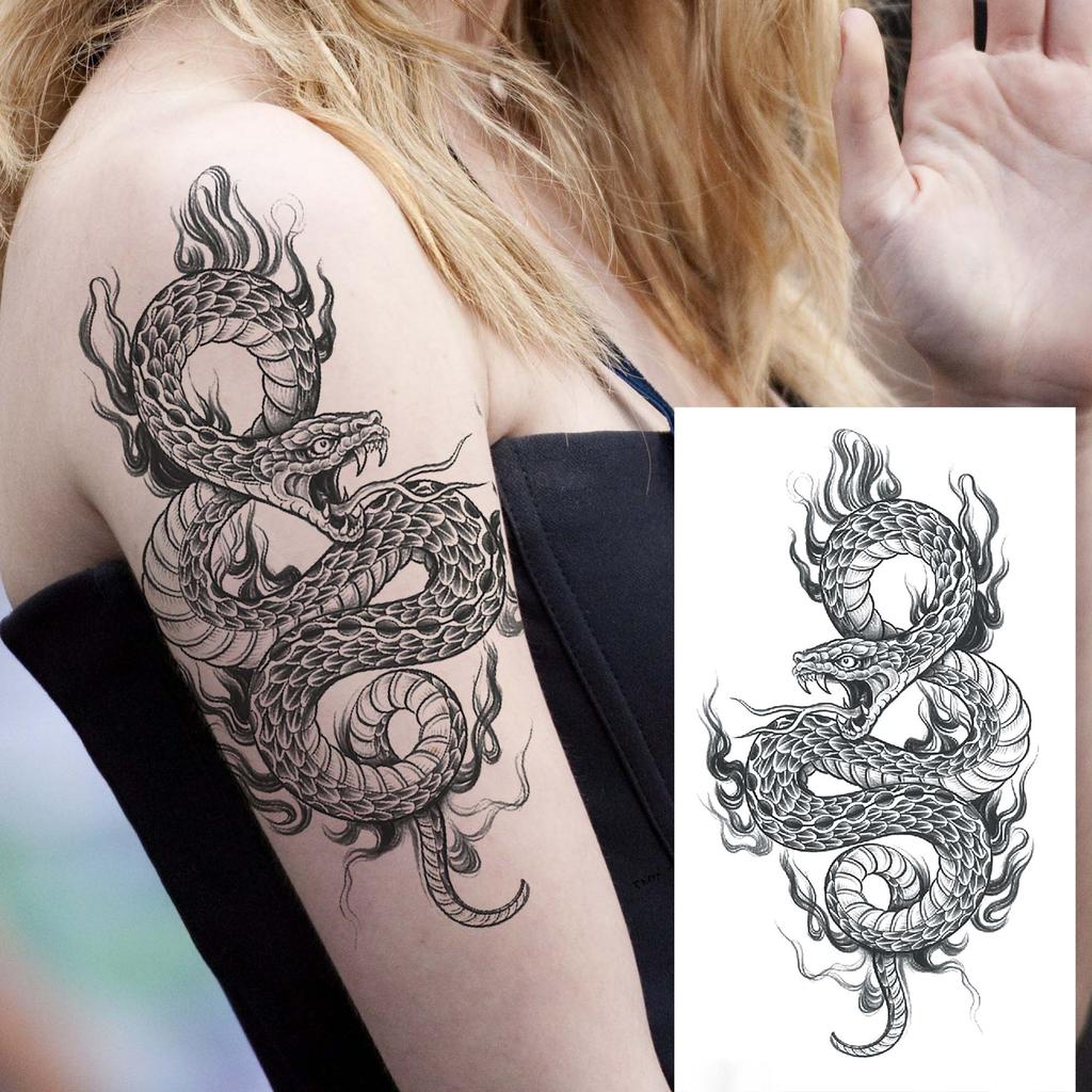 1 Sheet Dragon Temporary Tattoos For Men Women Water Transfer Tattoo Sticker Self Adhesive High Quality Fake Tatoo Arm Forearm