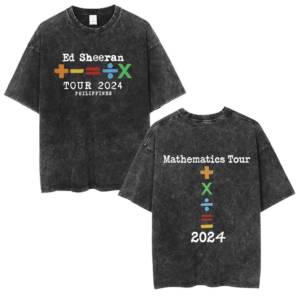Ed Sheeran European Tour 2025 Vintage Washed T Shirts Mens Women Clothing Cotton Casual Short Sleeve Tshirt Fashion Tee Shirts