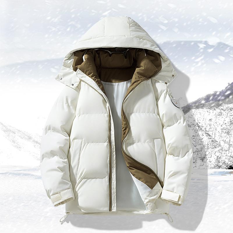 Padded-on Men s Winter New Cotton-added Thickened Down Cotton-padded Jacket Warm Jacket Versatile Winter Clothing Removable Hat Cotton-padded Clothing M