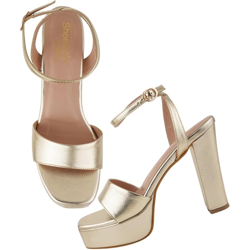 Shoetopia Women'S Heeled Sandal-7 Kids Uk (Girls-Cake-Golden)-Eu40