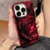 Elegante Rote Rose Regentropfen Muster Weiche Handyhülle für iPhone 17 16 Pro Max 16E 15 14 13 12 11 XS XR 7 8 Plus 1 Air Mattes Cover