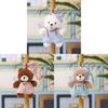 Plush Bear Keychain With Cute Overalls For Wedding Gift And Bag Decoration