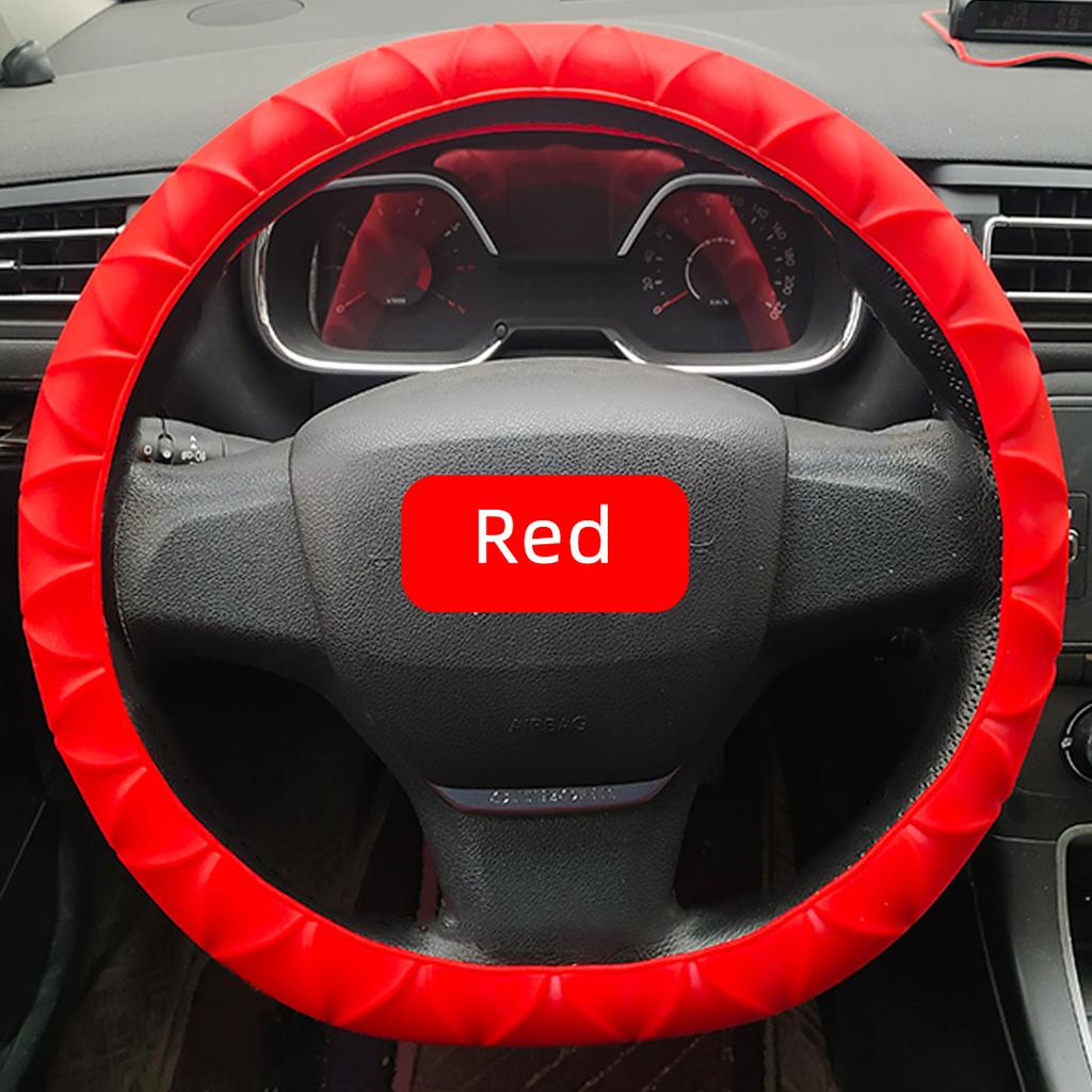 Automotive 38CM Universal Silicone Steering Wheel Cover Elastic Steering Wheel Cover Soft and Multi Functional Automotive Decoration DIY